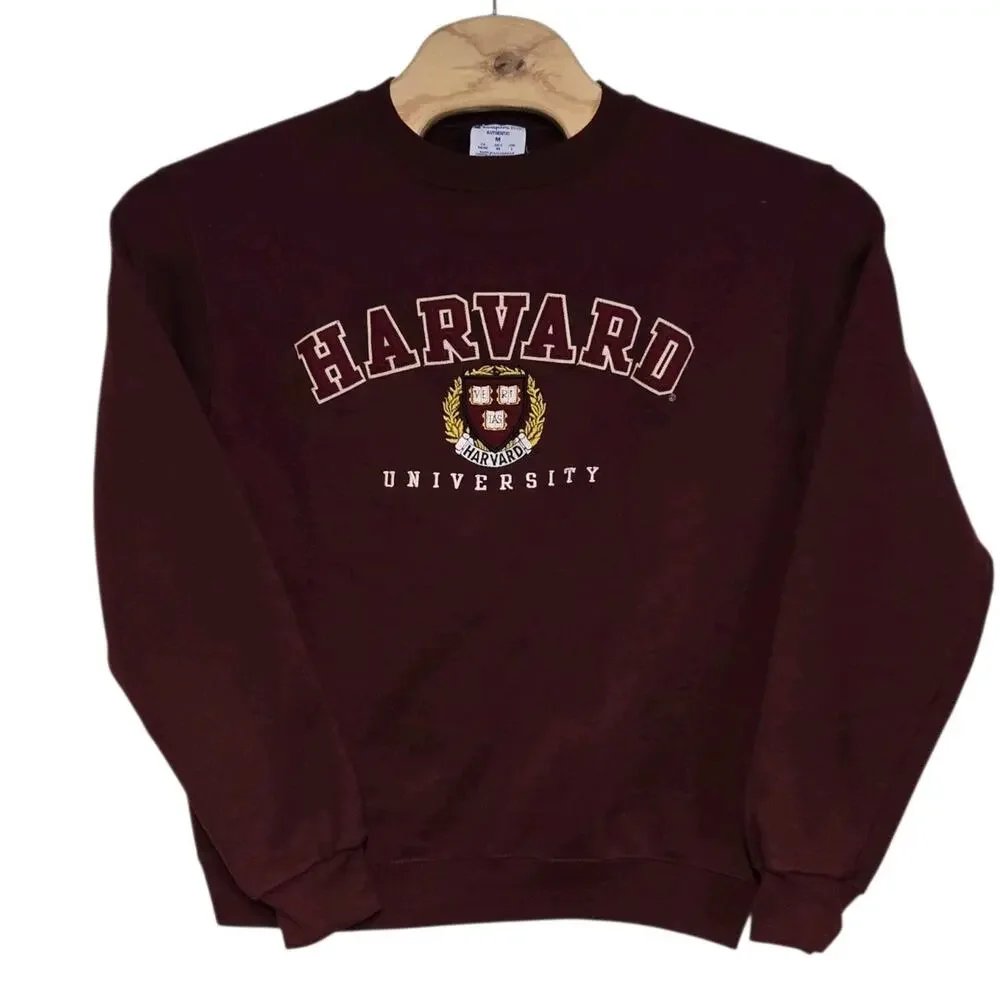 Harvard University Champion Sweatshirt Men's Medium Embroidered Felt Spell Out - Picture 2 of 10